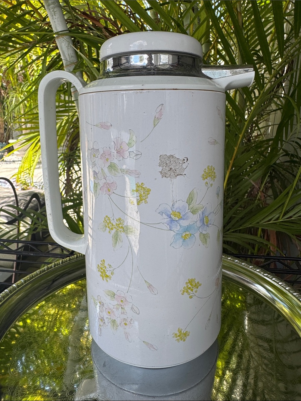 THERMIQUE CORNING THERMAL SERVER, 1 QUART, FLORAL PATTERN #8020-29 Vintage - Picture 3 of 3
